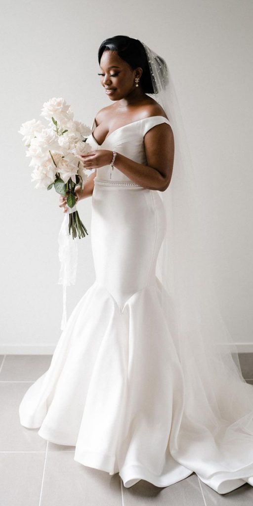 plus size wedding dresses simple off the shoulder sexy leahdagloria