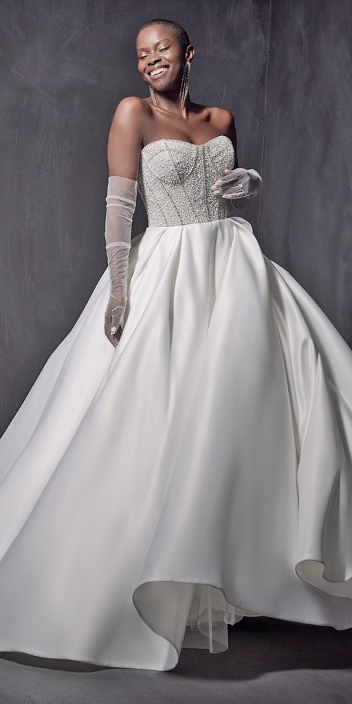 plus size wedding dresses strapless sweetheart neckline beaded sottero