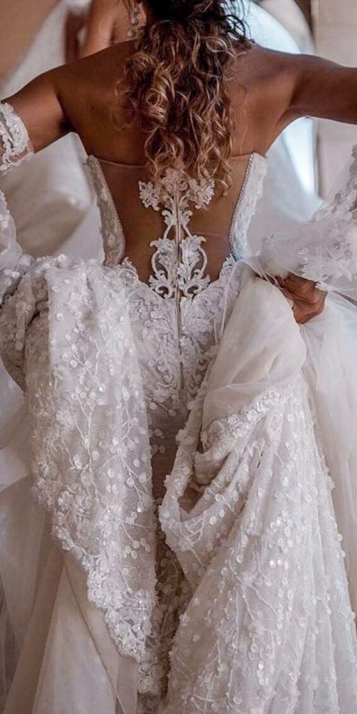 lace back wedding dresses off the hsoulder with sleeves galialahav