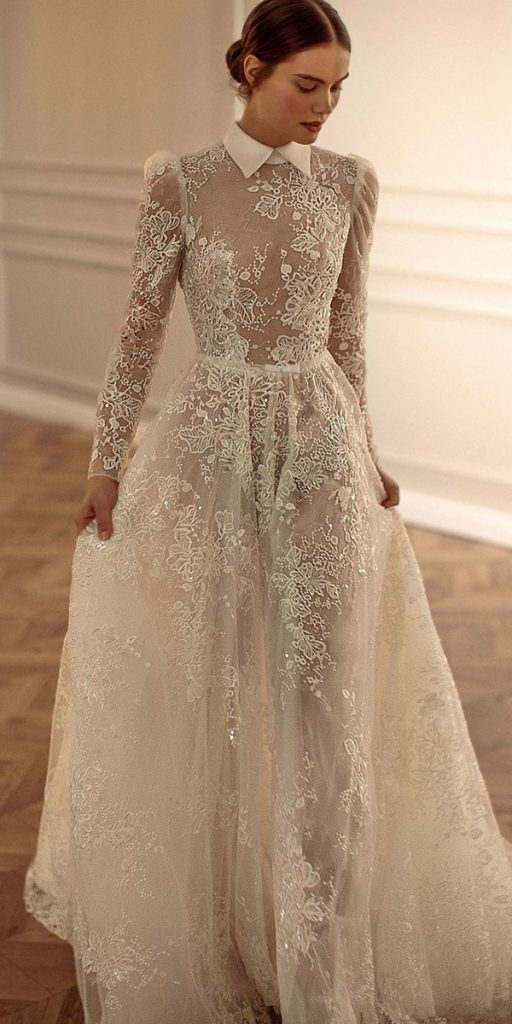 lace boho wedding dresses a line with sleeves netadover