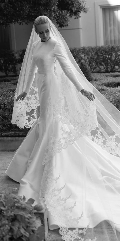 mermaid wedding dresses modest with long sleeves simple steven
