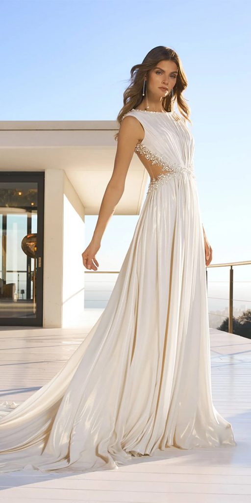 romantic bridal gowns simple beach gree style pronovias