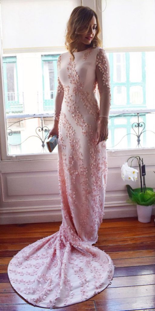 wedding guest dresses for spring pink floral appliques aliciaruedaatelier