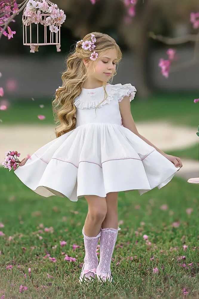 country flower girl dresses white simple irinkac