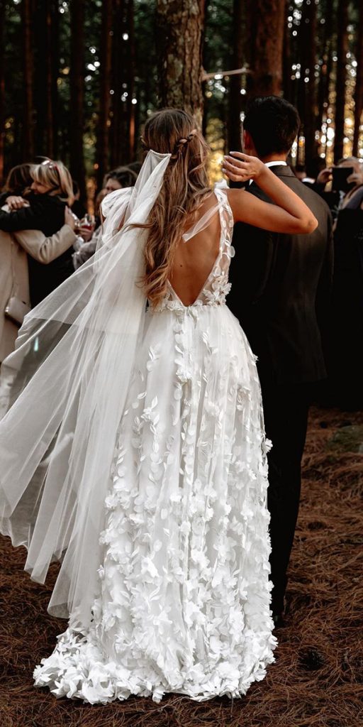 rustic wedding dresses a line floral appliques commischadurrantphotography