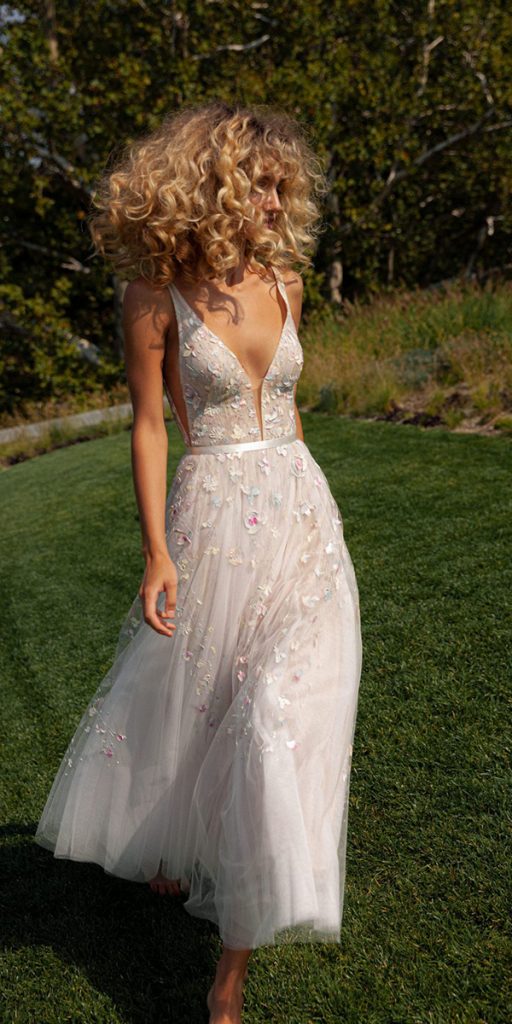 tea length wedding dresses casual with spaghetti straps beach daalarna