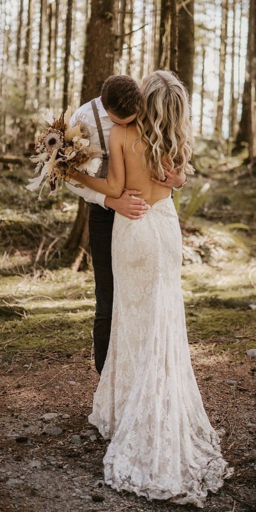 barnyard wedding dresses sheath lace with spaghetti straps boho adinistorfoto