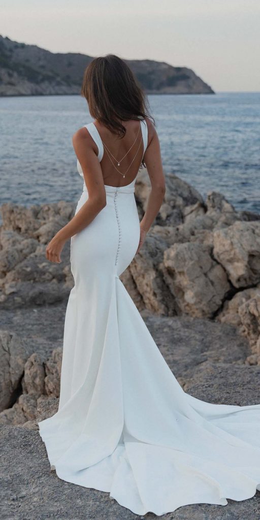 beach summer wedding dresses simple mermaid backless anna campbell