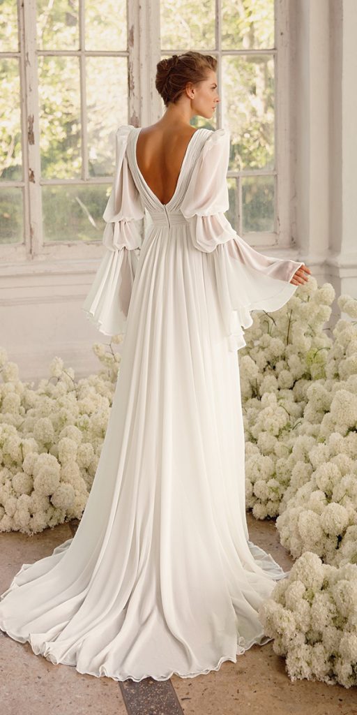 LORIE Mermaid Wedding Dresses Boho Long Puff Sleeves Backless Custom Made  Long Formal Wedding Gown Beach Simple Bridal Dress  Lazada PH