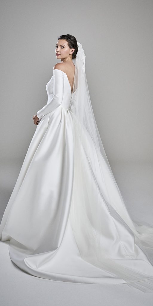 simple wedding dresses with sleeves ball gown low back suzanne neville