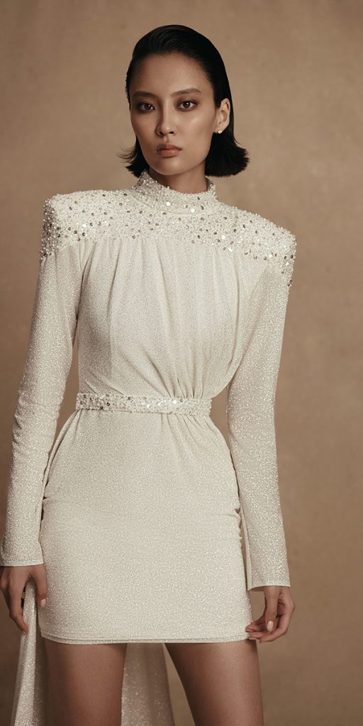 vintage short wedding dresses with long sleeves simple wona