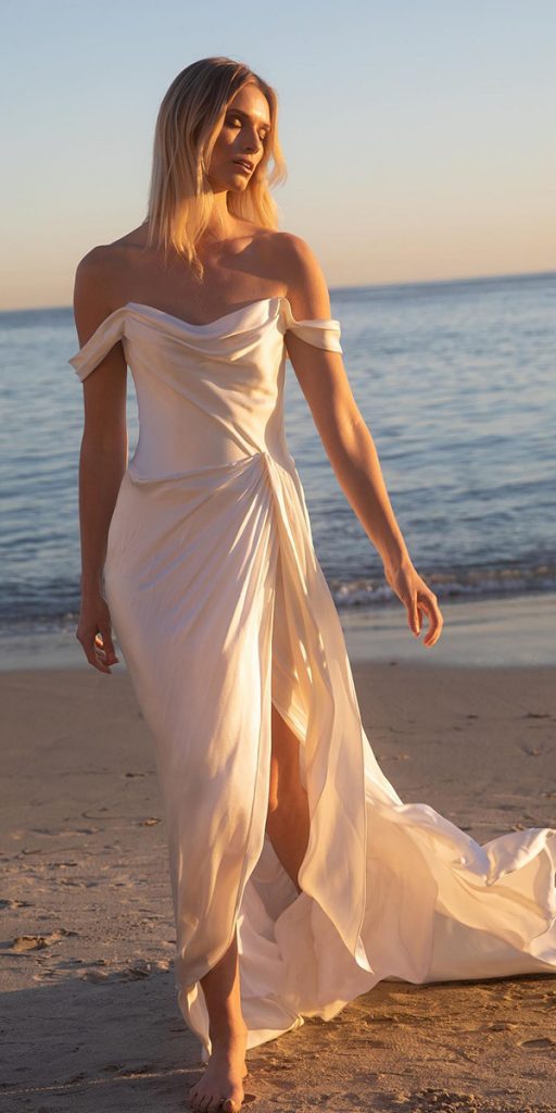 beach destination wedding dresses simple off the shoulder katherinetash