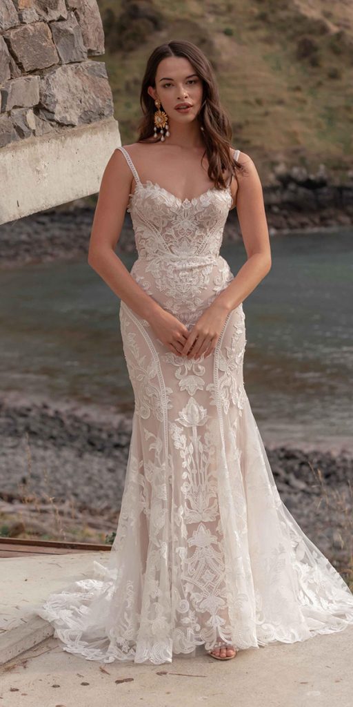beach wedding dresses lace with spaghetti straps sexy madi lane