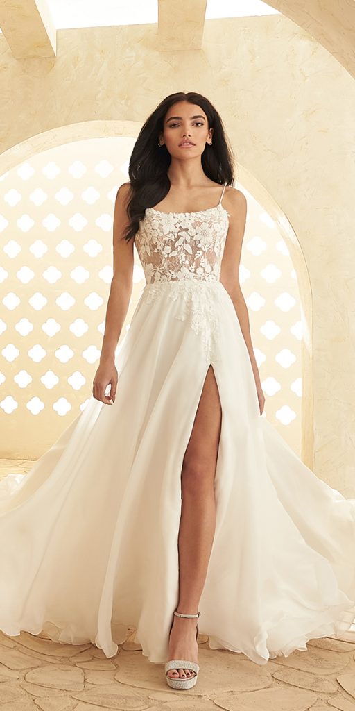 beach wedding dresses with spaghetti straps lace top paloma