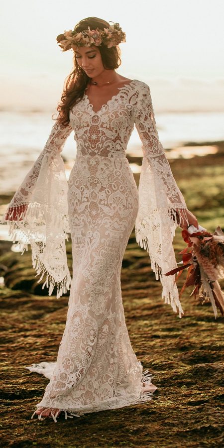 Boho Wedding Dresses With Sleeves 27 Free Spirited Styles 1266