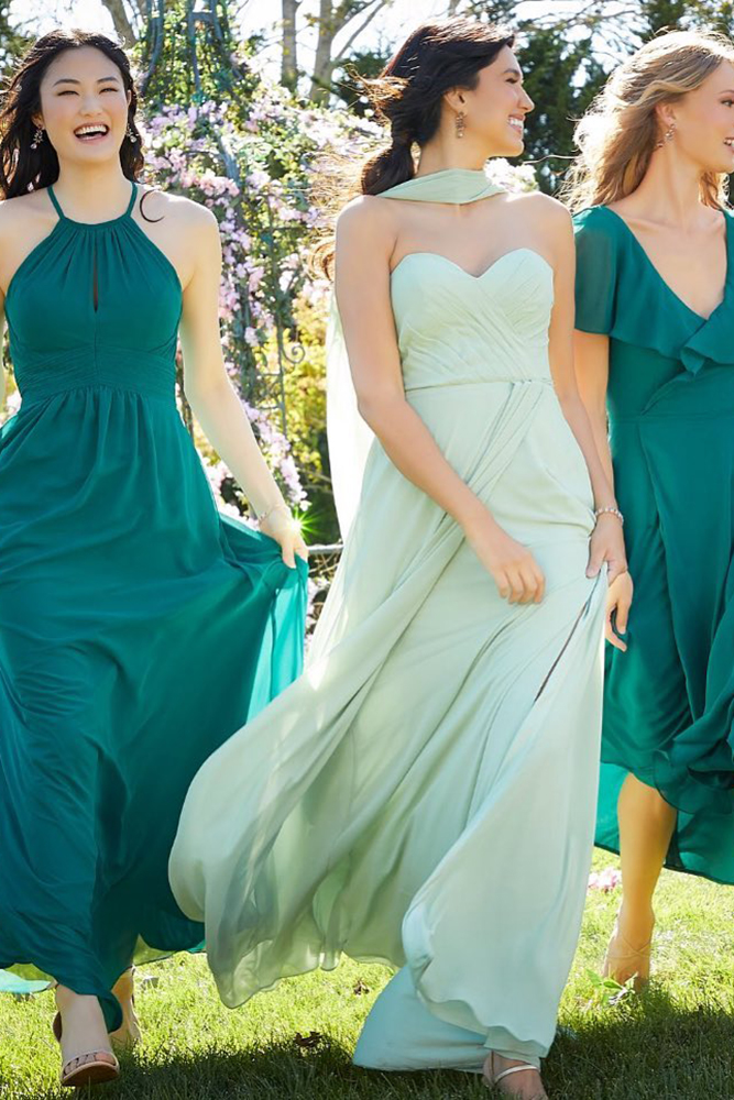 teal bridesmaid dresses simple long morilee