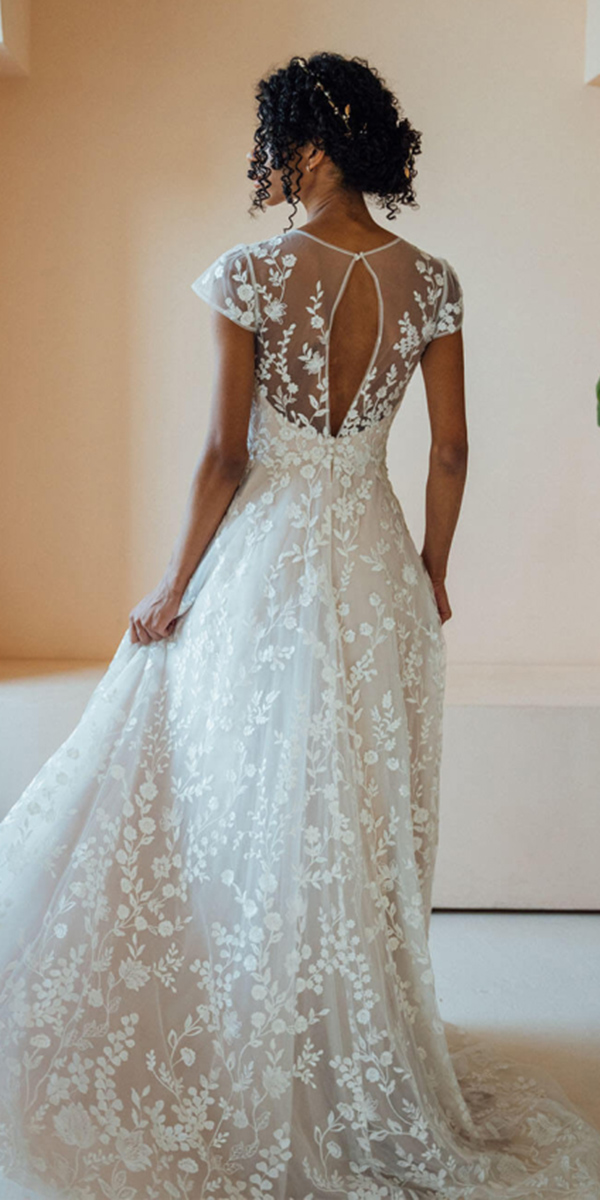 bohemian wedding dresses a line open back lace nadiamanzato