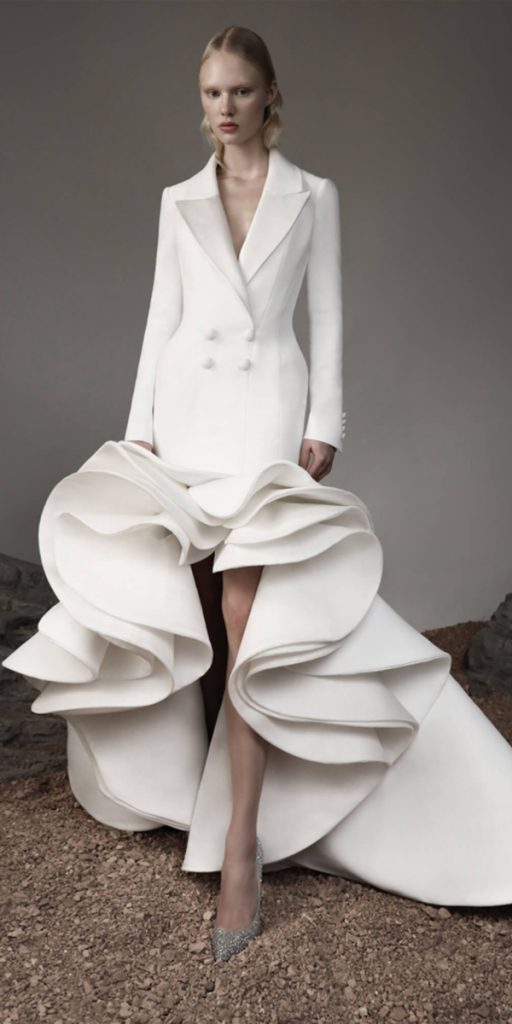high low wedding dresses simple white modern ashi studio
