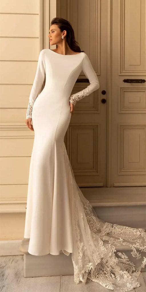  modest wedding dresses simple with long sleeves pollardi