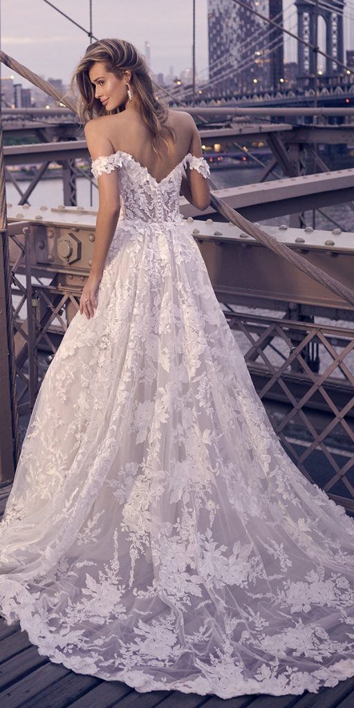romantic bridal gowns a line lace low back beach maggie sottero