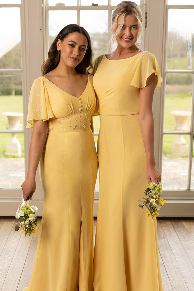 sunflower yellow bridesmaid dresses simple truebride