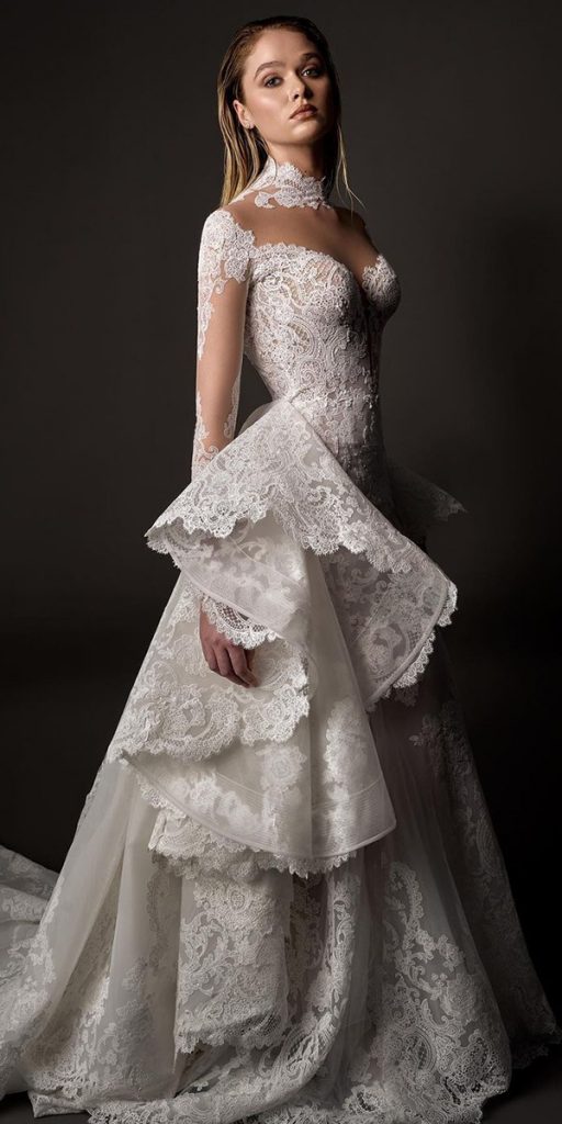 unique lace wedding dresses with overskirt princess leahdagloria