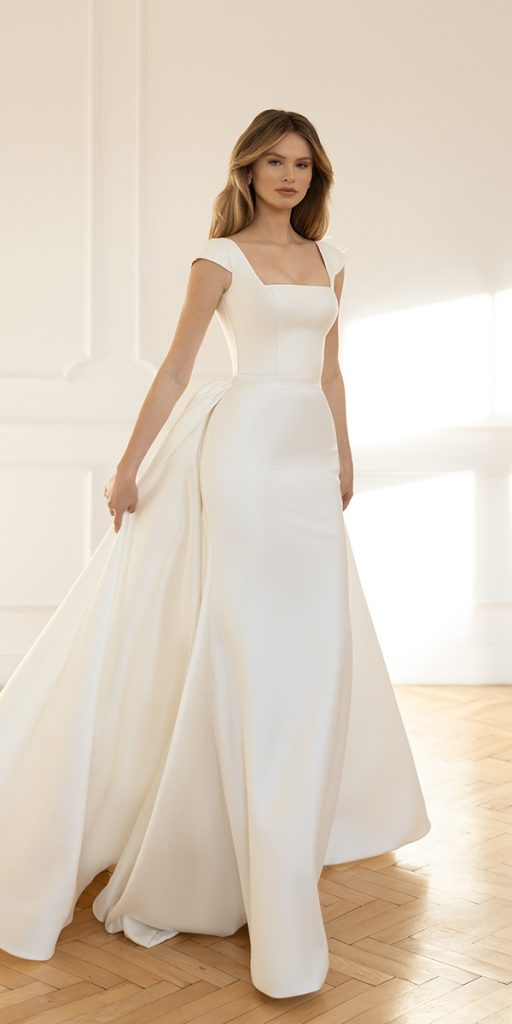 trendy wedding dresses simple modest with overskirt eva lendel