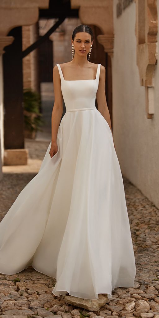 a line wedding dresses modest simple moonlight