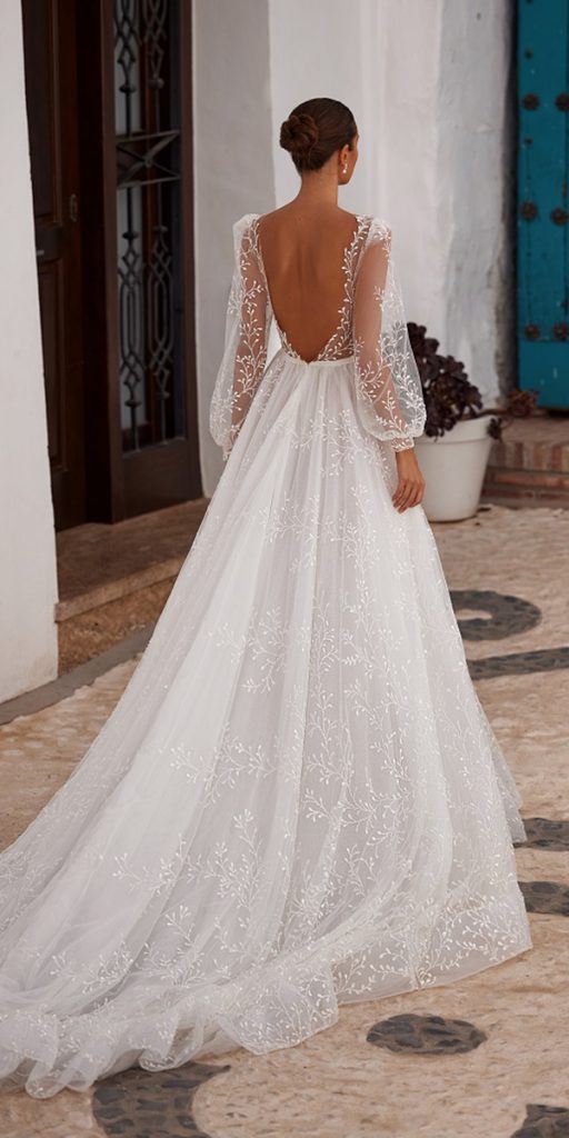 beach wedding dresses a line open back sleeves julei vino