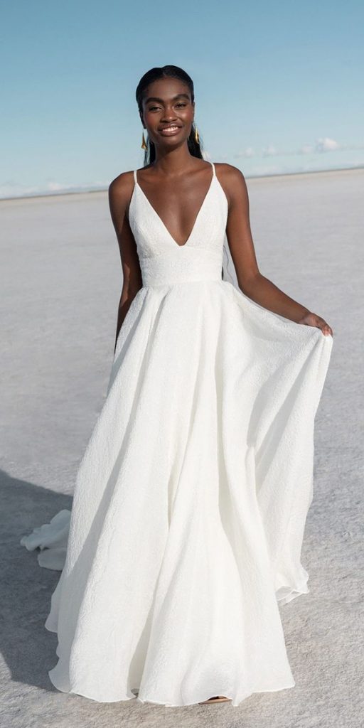  beach wedding dresses simple with spaghetti straps jennyyoo