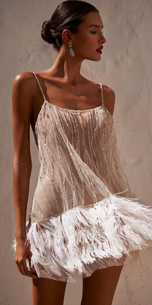  casual short wedding dresses with spaghetti straps sexy beach julie vino