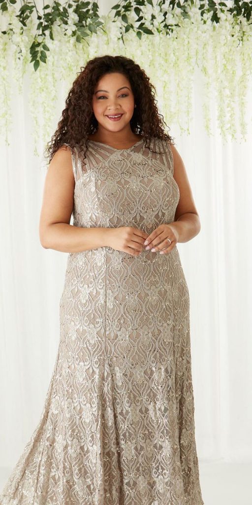 flattering mother of the bride dresses for plus sizes gold sequins sheath rmrichardsnyc