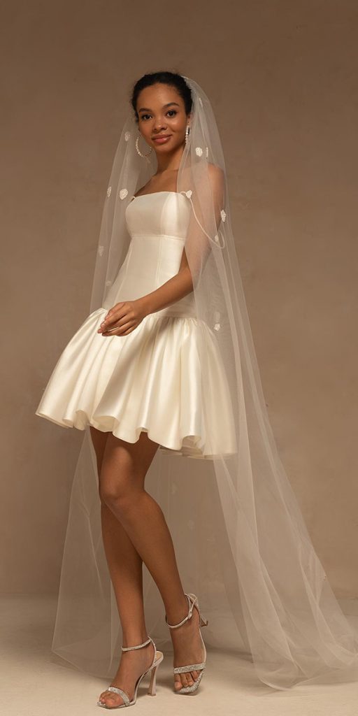 Short silk wedding sales dress