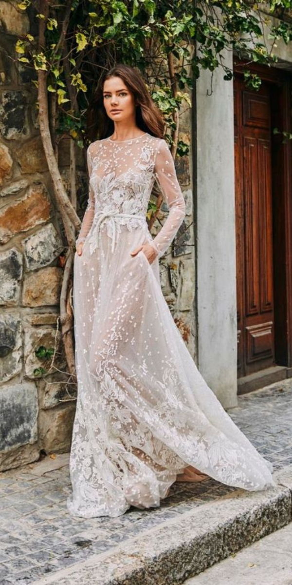 vintage wedding dresses with sleeves lace gown ideas