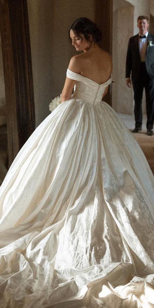 ball gown wedding dresses simple off the shoulder inesdisanto