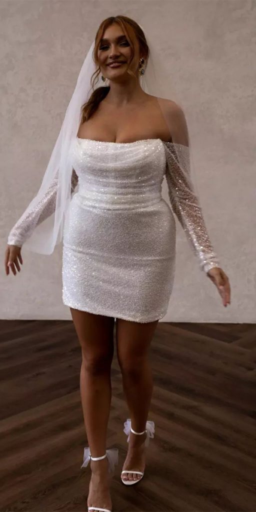 plus size wedding dresses short strapless neckline with sleeves madewithlove