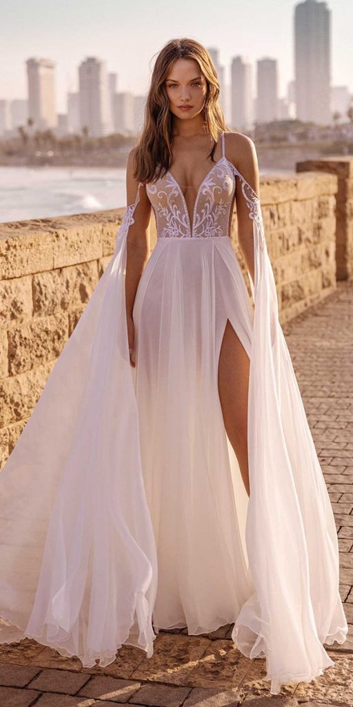top wedding dresses boho beach with spaghetti straps sexy asafdadush