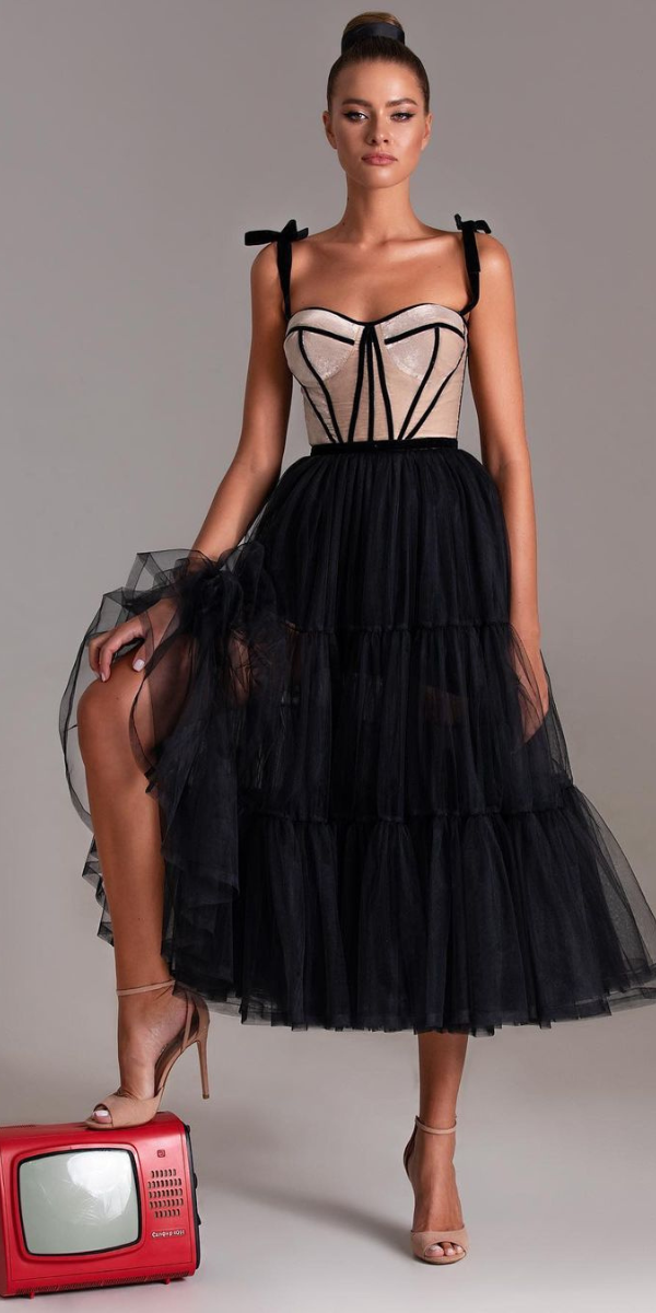 black and white wedding dresses with corset