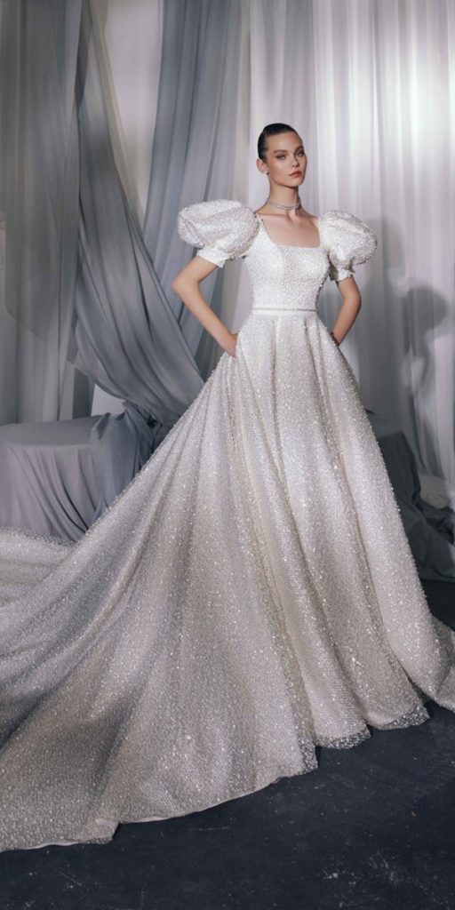 carfelli wedding dresses a line with cap sleeves sequins simple