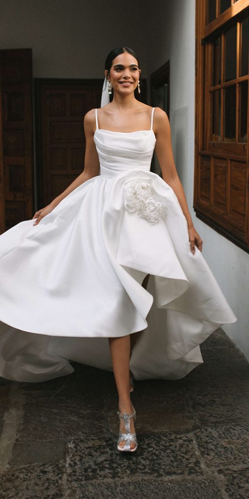 high low wedding dresses simple with spaghetti straps rara avis