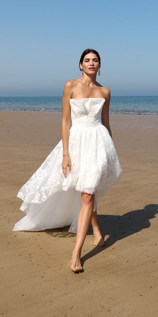 high low wedding dresses strapless neckline beach sexy marie laporte