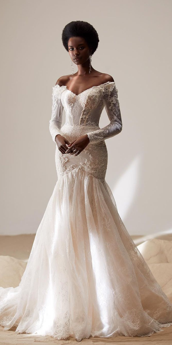 illusion long sleeve wedding dresses in vintage style