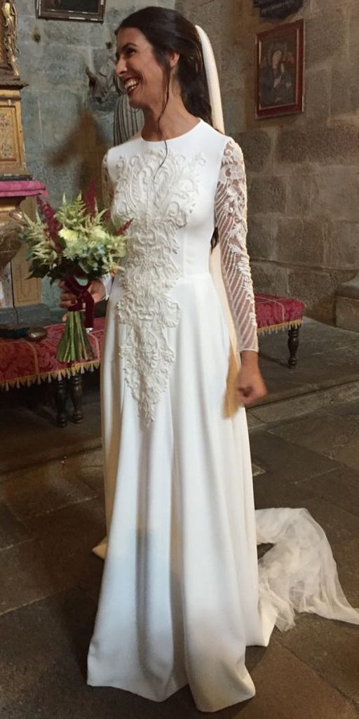 lace wedding dresses with sleeves with long sleeves sheath ohqueluna