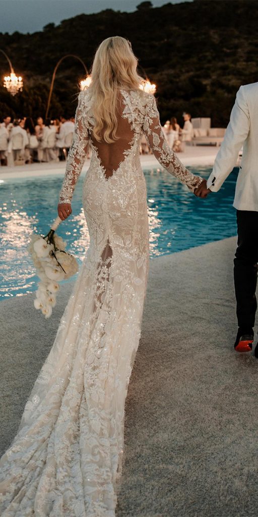 lace wedding dresses with sleevessheath open back sexy galia lahav