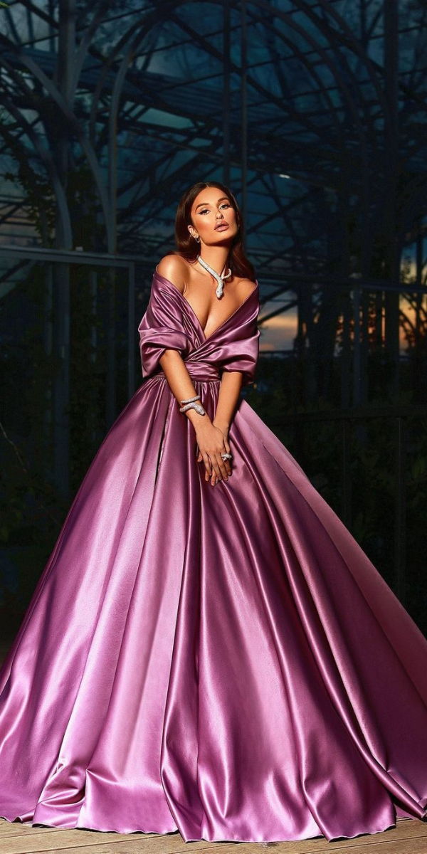 Purple Princess Wedding Dresses Glitter Lace Appliques Bead Strapless Ball  Gowns | eBay