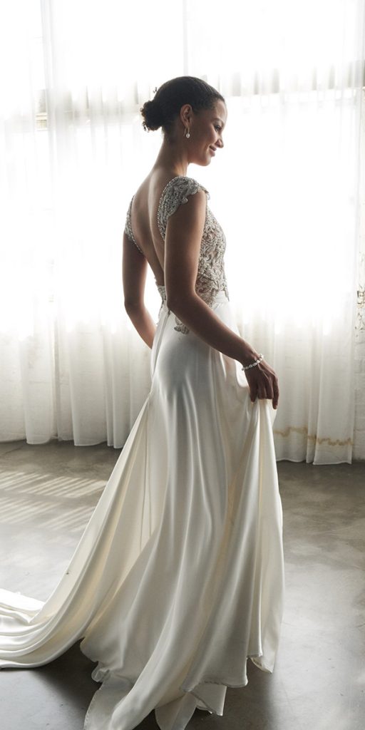 Modern silk wedding clearance dress