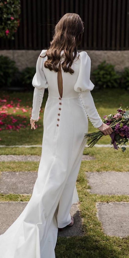 simple wedding dresses with sleeves country vintage with long sleeves silviafernandezatelier