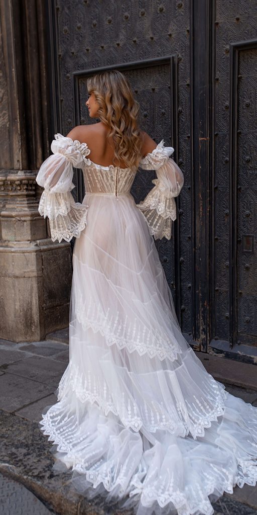 summer wedding dresses a line bohemian lace with sleevesprara avis