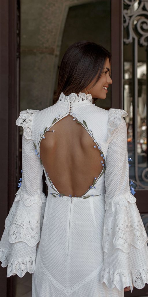 bridal gowns with sleeves boho open back rara avis