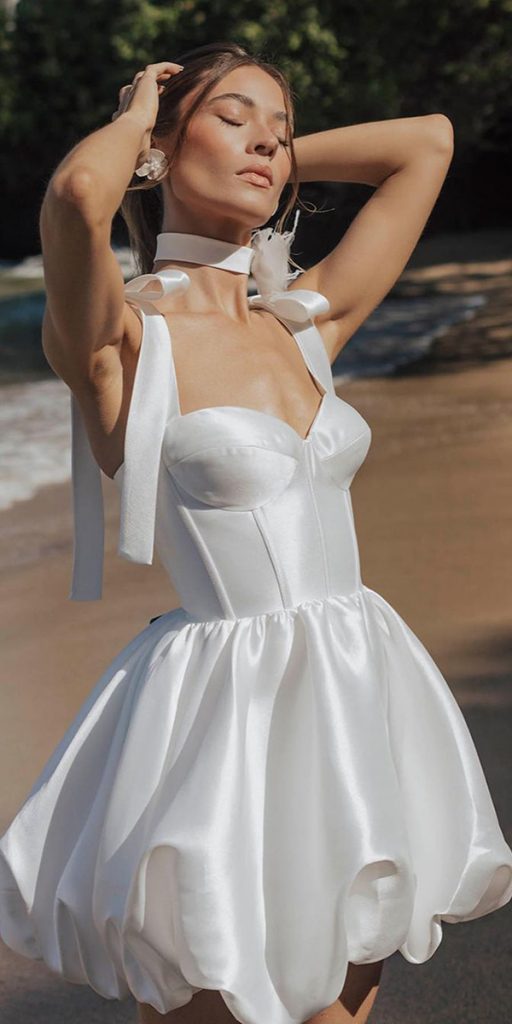 short wedding dresses simple strapless neckline beach untamedpetals